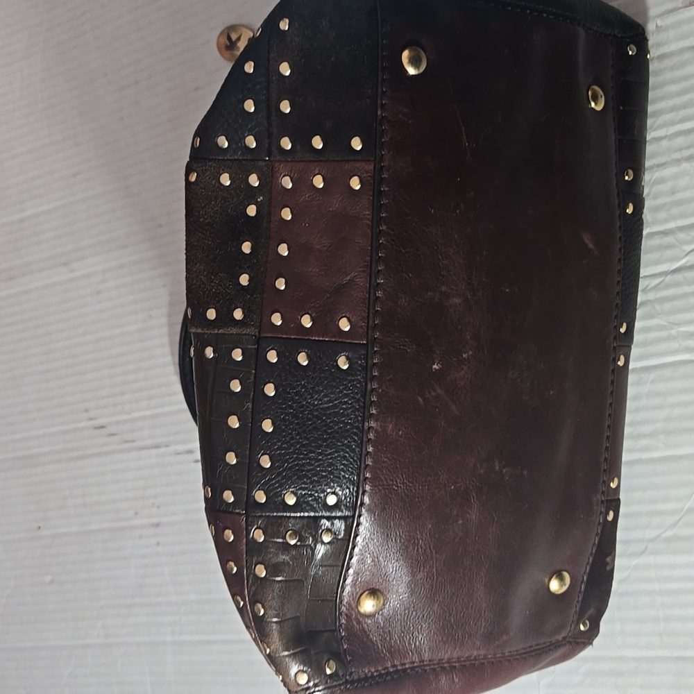 Studded Patchwork Michael Kors Leather Handbag - image 5